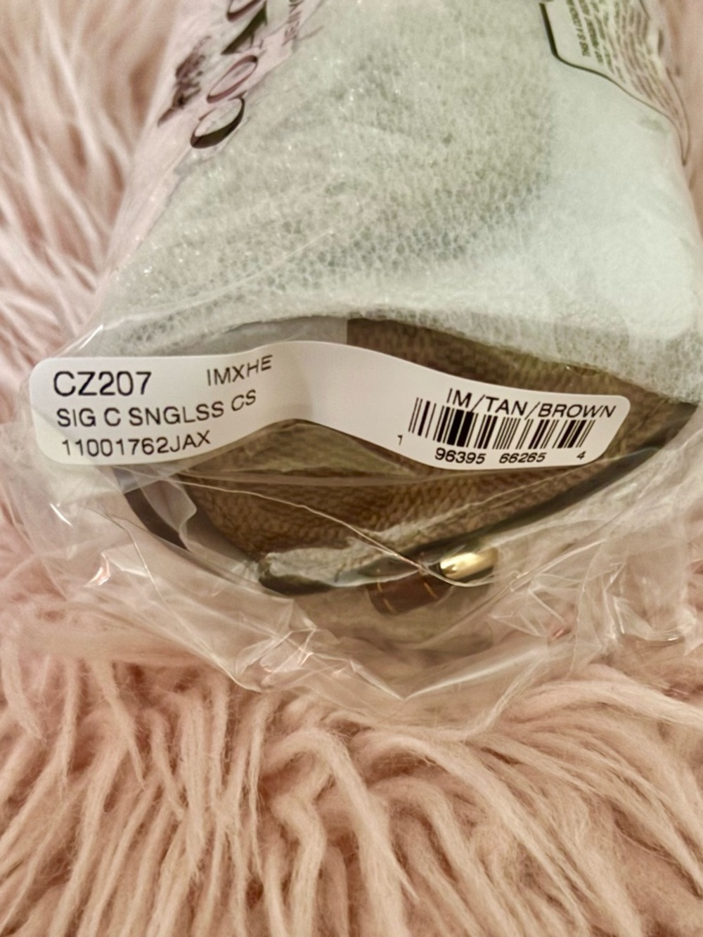 NEW Coach Signature Print Tan Brown Multi Coated Canvas Leather Sunglasses Case - Picture 6 of 15
